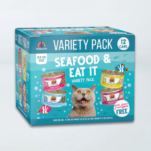 Weruva Classic Cat Wet Cat Food Variety Pack - Seafood & Eat It! - 12 3oz Cans