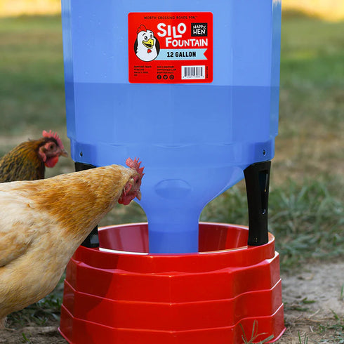 Happy Hen Silo Fountain Chicken Waterer - 12 Gallons