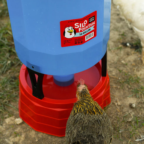 Happy Hen Silo Fountain Chicken Waterer - 12 Gallons