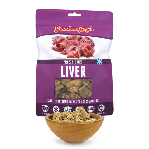 Grandma Lucy's Singles Freeze Dried Dog & Cat Treats - Liver - 2.5oz Pouch