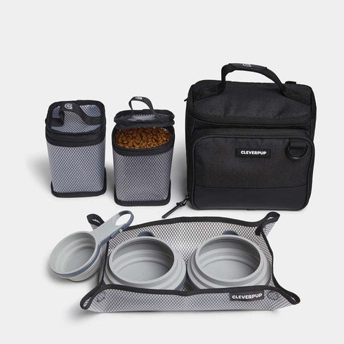 Cleverpup Bistro Box Dog Food Travel Kit - Small - Graphite