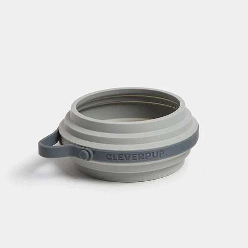 Cleverpup Nomad Collapsible Travel Dog Bowl - Small - Grey