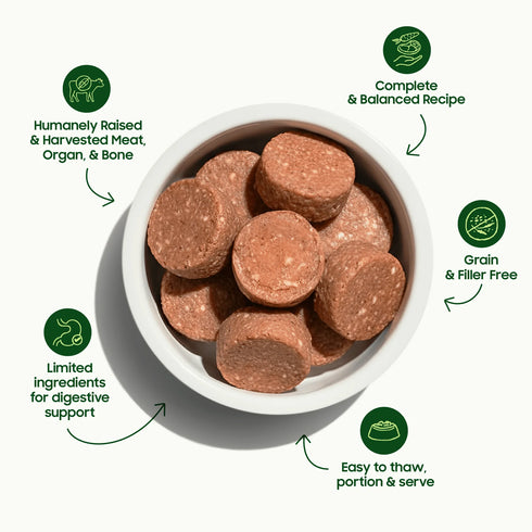 smallbatch Frozen Sliders Raw Dog Food - Turkey - 3lb Bag