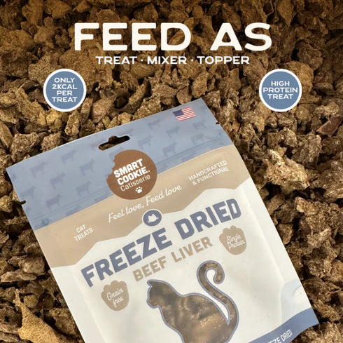Smart Cookie Freeze Dried Cat Treats - Beef Liver - 1oz Pouch