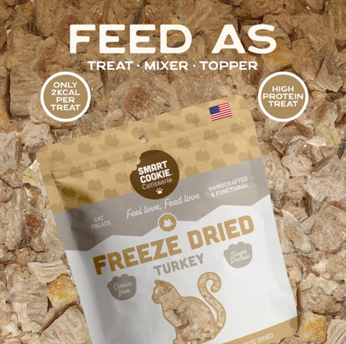 Smart Cookie Freeze Dried Cat Treats - Turkey - 1oz Pouch