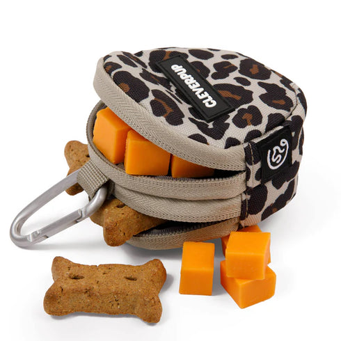 Cleverpup Snackpack Double Insulated Dog Treat Pouch - Leopard