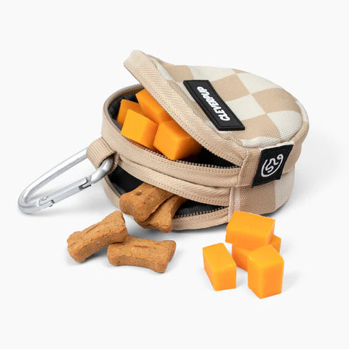 Cleverpup Snackpack Double Insulated Dog Treat Pouch - Checkered