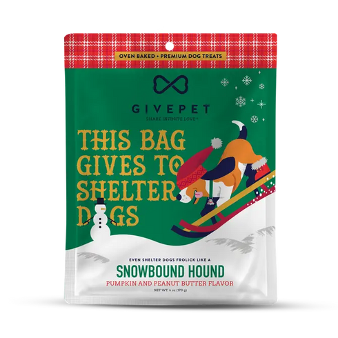 GivePet Snowbound Hound Crunchy Dog Treats - Pumpkin & Peanut Butter - 6oz Pouch