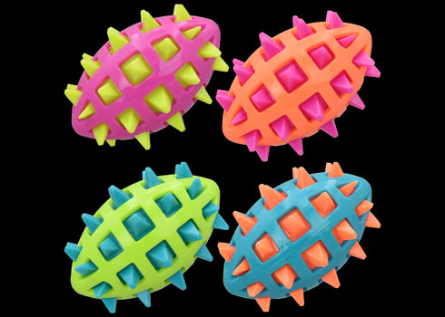 Multipet Spike TPR Football Dog Toy - Assorted Colors/Types