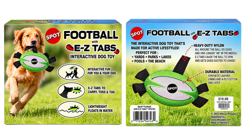Spot EZ Football with Tabs Dog Toy