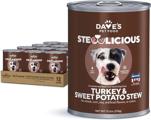 Dave's Pet Food Stewlicious Grain Free Wet Dog Food - Turkey - 13.2oz Can