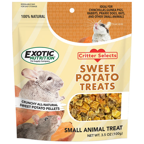 Exotic Nutrition Small Animal Treats - Sweet Potato - 3.5oz Pouch