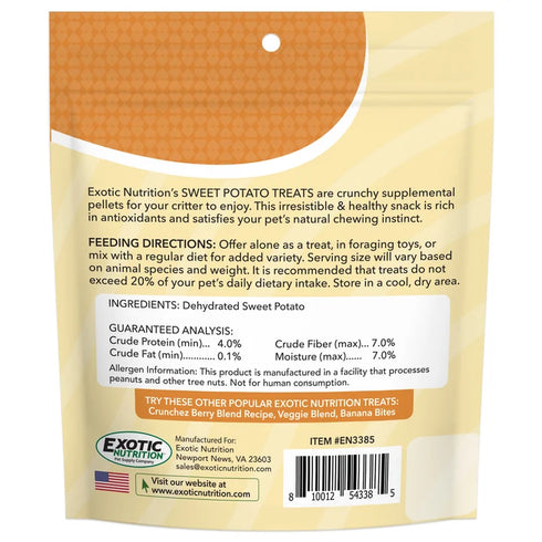 Exotic Nutrition Small Animal Treats - Sweet Potato - 3.5oz Pouch