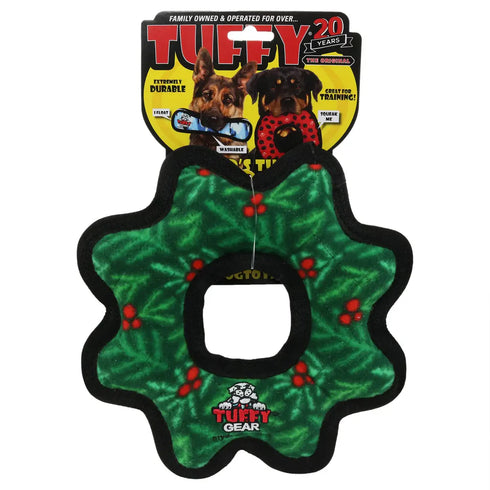 Tuffy's Gear Holiday Ring Wreath Dog Toy