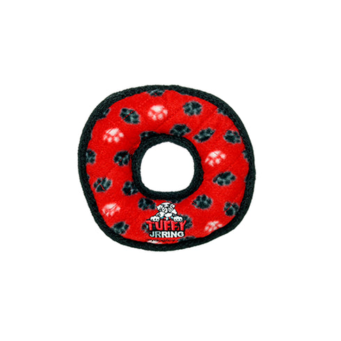 Tuffy's Jr Ring Dog Toy - Red Paws