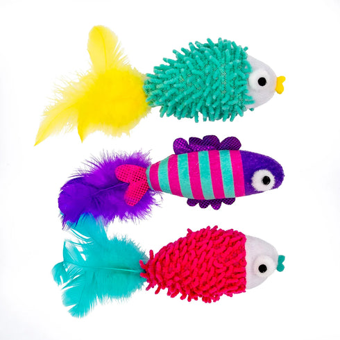 ThoozyPet Sea Life Fish Cat Toy - 3 Pack