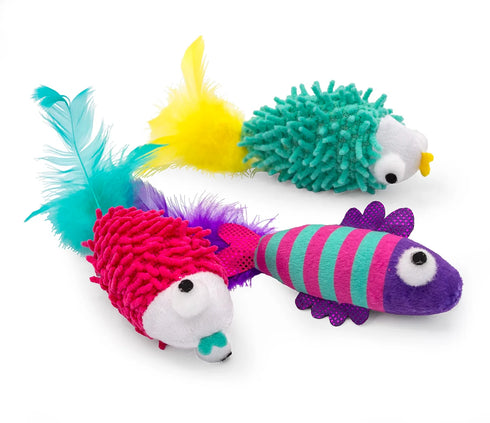 ThoozyPet Sea Life Fish Cat Toy - 3 Pack