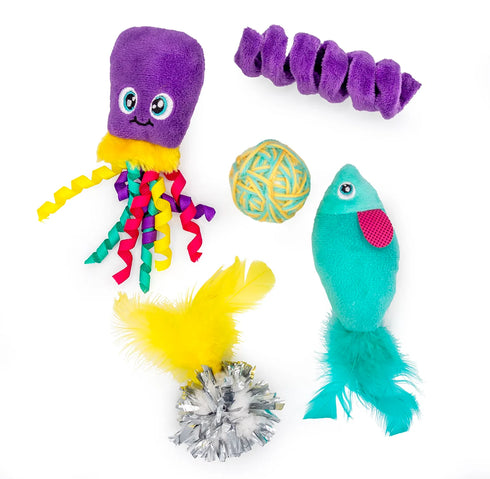 ThoozyPet Sea Life Cat Toy - 5 Pack