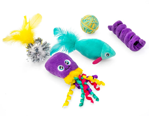 ThoozyPet Sea Life Cat Toy - 5 Pack