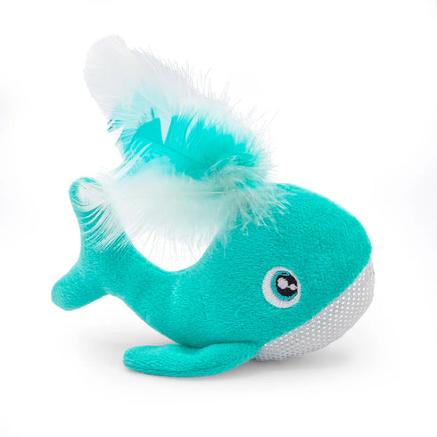 ThoozyPet Whale with Feather Sprout Cat Toy