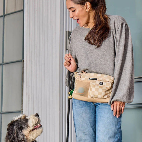 Cleverpup Dog Walk & Train Sling Bag - Checkered