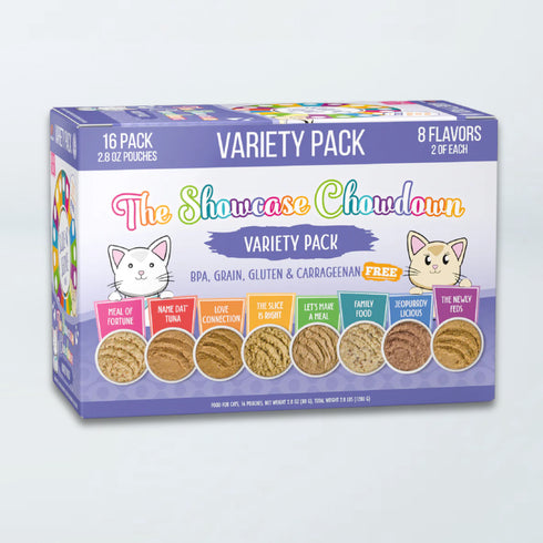 Weruva Slide & Serve Wet Cat Food Variety Pack - The Showcase Chowdown - 8 2.8oz Pouches