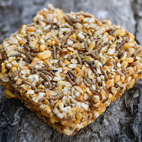Happy Hen Treat Square Chicken Treats - Corn & Mealworm - 6.5oz Brick
