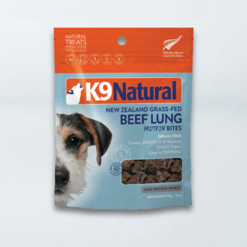 K9 Natural Freeze Dried Dog Treats - Beef Lung - 2.1oz Pouch