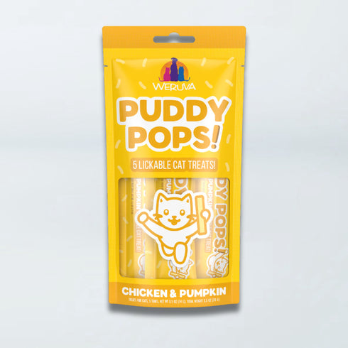 Weruva Puddy Pops Lickable Cat Treats - Chicken & Pumpkin - 5 Pack