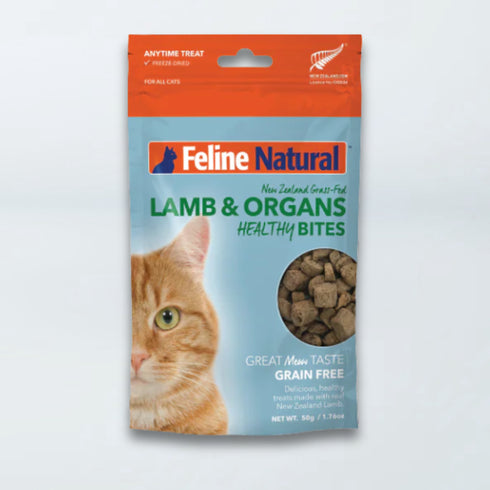 Feline Naturals Freeze Dried Cat Treats - Lamb Bites - 1.76oz Pouch