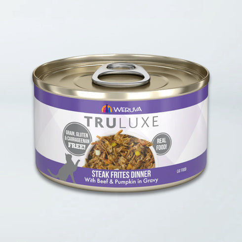 Weruva TruLuxe Wet Cat Food - Steak Frites Beef & Pumpkin in Gravy - 6oz Can