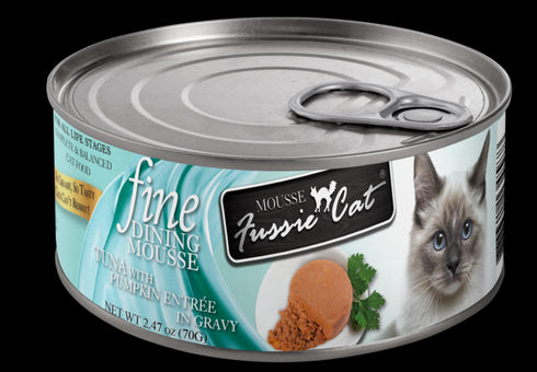 Fussie Cat Fine Dining Mousse Wet Cat Food - Tuna & Pumpkin -2.47oz Can