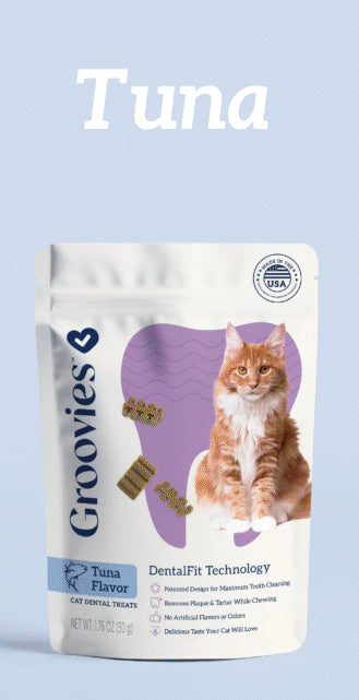 Groovies Cat Dental Treats - Tuna - 7.05oz Pouch