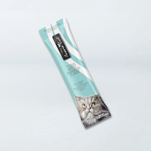 Fussie Cat Puree Lickable Cat Treats - Tuna & Prawns - 4Pk