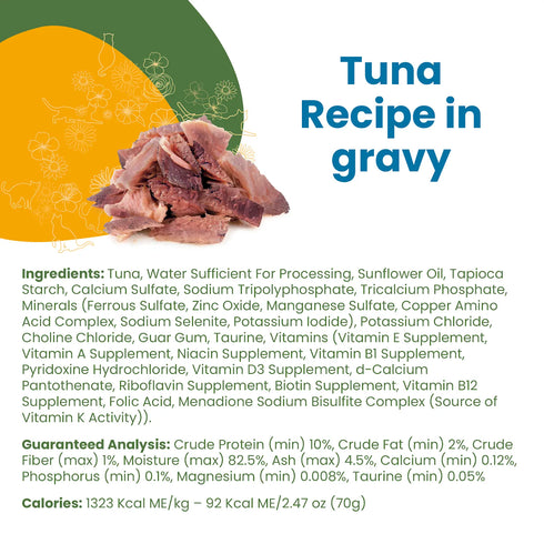 Almo Nature Classic Complete Wet Cat Food - Tuna Recipe in Gravy - 2.47oz Can