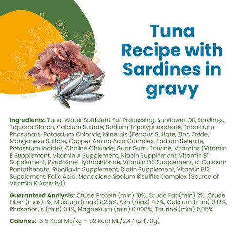 Almo Nature Classic Complete Wet Cat Food - Tuna Recipe w/ Sardines in Gravy - 2.47oz Can