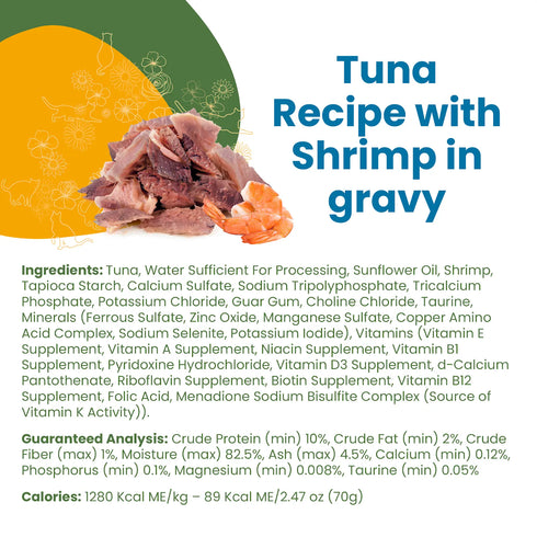 Almo Nature Classic Complete Wet Cat Food - Tuna Recipe w/ Shrimp in Gravy - 2.47oz Can