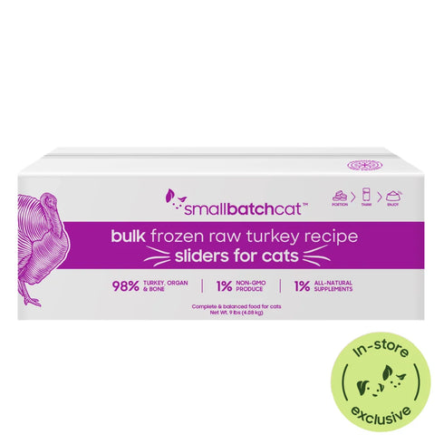 smallbatch Frozen Sliders Raw Cat Food - Turkey - 9lb Box