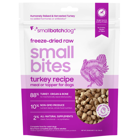 smallbatch Small Bites Freeze Dried Dog Food - Turkey - 20oz Bag