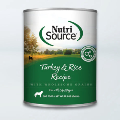 Nutrisource Wet Dog Food - Turkey & Rice - 13oz Can