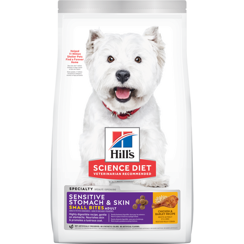 Hill's Science Diet Adult 1-6 Sensitive Stomach & Skin Small Bites Dry Dog Food - Chicken & Barely - 30lb Bag
