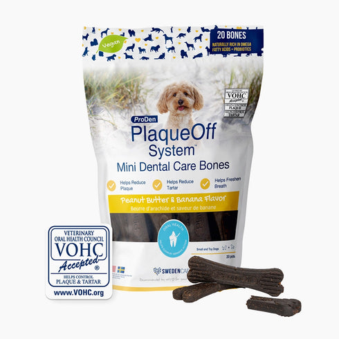 ProDen Plaque Off Mini Dental Dog Chews - Peanut Butter & Banana - 12oz Pouch
