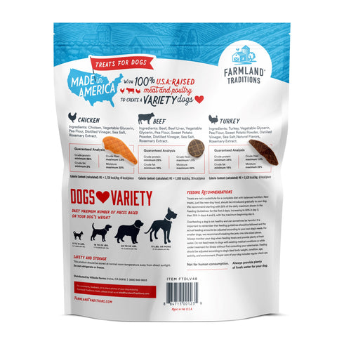 Farmland Traditions Dogs Love Jerky Dog Treats - Variety Pack - 32oz Bag