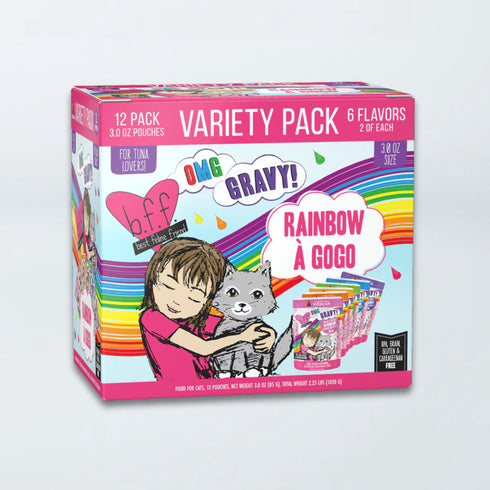 Weruva BFF OMG Gravy Wet Cat Food - Rainbow A Gogo Variety Pack - 3oz Pouches