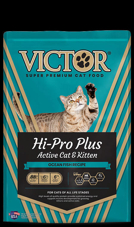 Victor High-Pro Plus Active Cat & Kitten Dry Cat Food - Ocean Fish - 15lb Bag