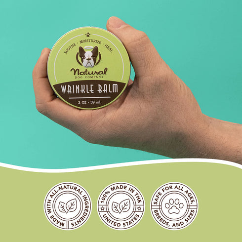 Natural Dog Company Wrinkle Balm Dog Skin Balm - 2oz Tin
