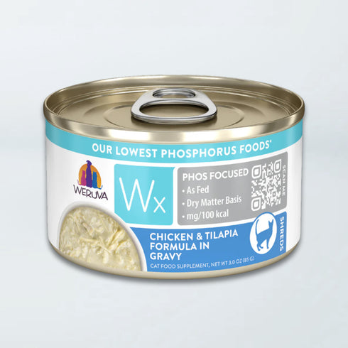 Weruza Wx Phos Focused Wet Cat Food - Chicken & Tilapia In Gravy - 3oz Can