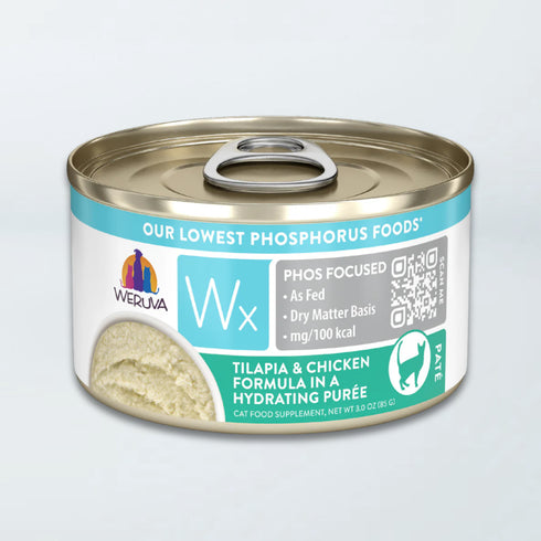 Weruza Wx Phos Focused Wet Cat Food - Chicken & Tilapia In Puree - 3oz Can