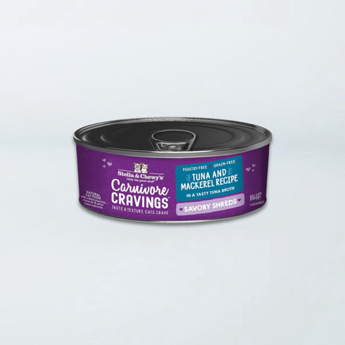 Stella & Chewy's Carnivore Cravings Savory Shreds Wet Cat Food - Tuna & Mackerel - 2.8oz Can