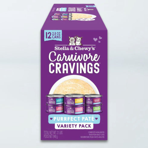 Stella & Chewy's Carnivore Cravings Purrfect Pate Wet Cat Food - Variety Pack - 12 2.8oz Cans